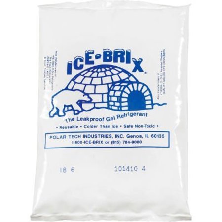 THE PACKAGING WHOLESALERS Ice-Brix Cold Packs, 6 Oz., 6inL x 4inW x 3/4inH, White/Blue, 96/Pack IB6BPD